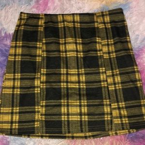 Plaid elastic skirt